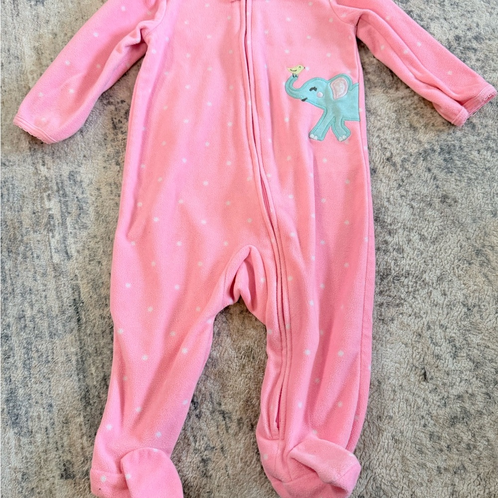 Carter's Pink Polka Dot Elephant Footie